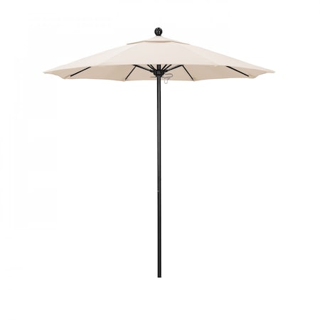 California Umbrella 7.5' Black Aluminum Market Patio Umbrella, Pacifica Canvas 194061335031